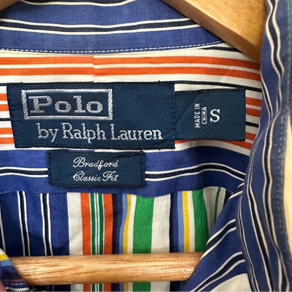 Polo Ralph Lauren Vintage Men’s Rainbow Stripe Bradford Classic Fit Shirt Small - Picture 5 of 7